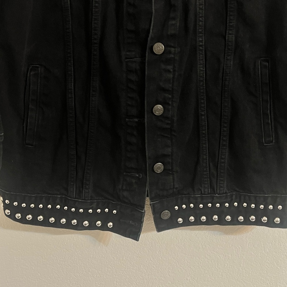 Gap Studded oversized icon Black
Denim Jacket new moto medium jean punk biker - Picture 6 of 14